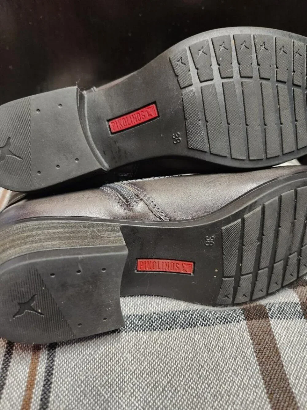 Pikolinos 8 EU 38 Lead Gray Leather Ankle Booties Daroca Braided MSRP $230